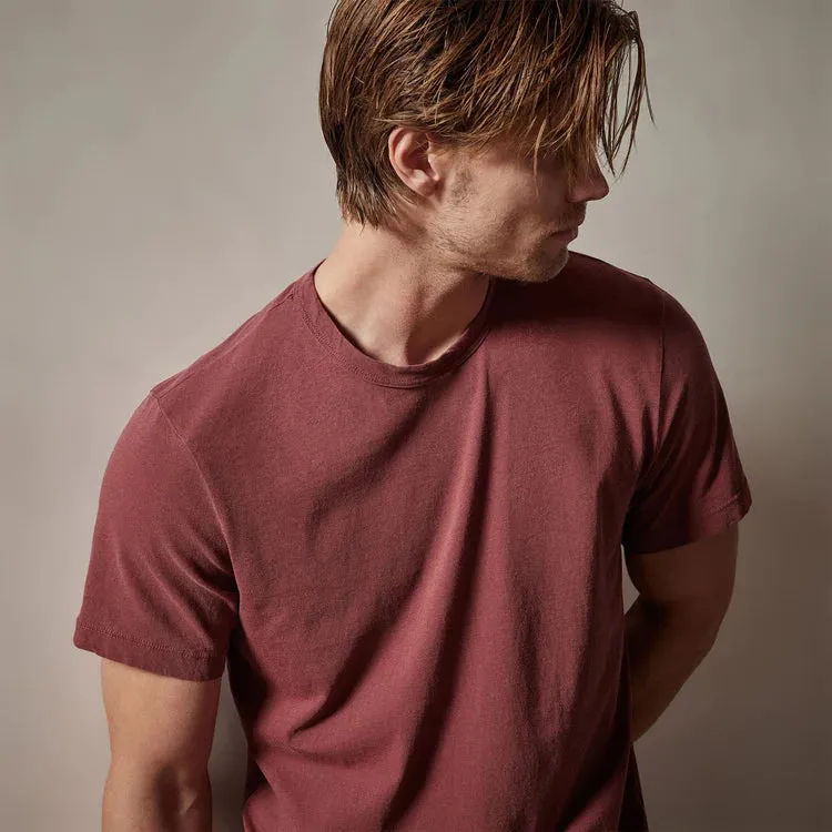 James Perse Short Sleeve Crew Neck- Claret Pigment