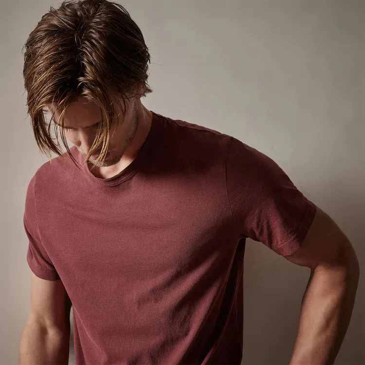 James Perse Short Sleeve Crew Neck- Claret Pigment