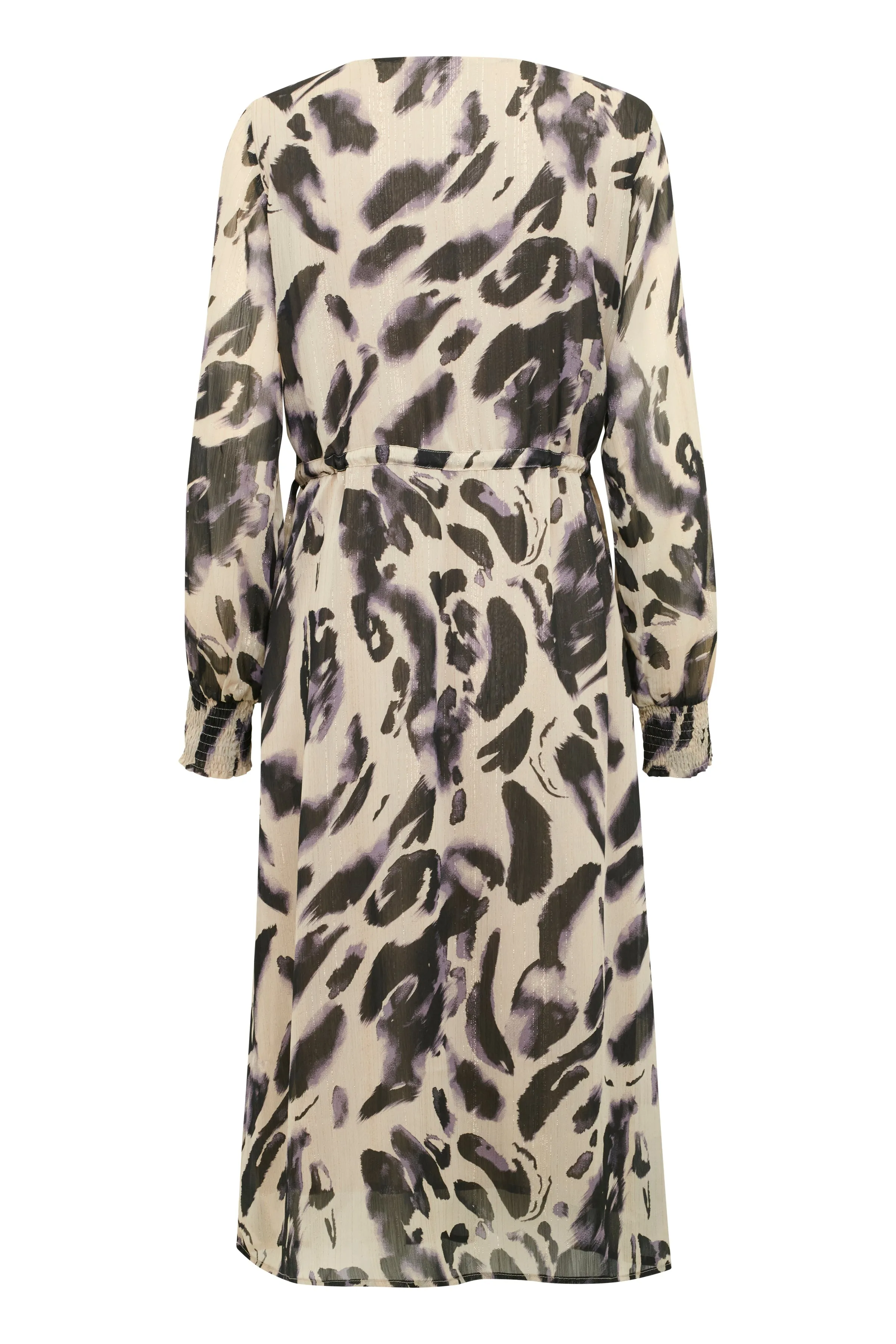 Kaffe Womens Fina Dress Black/Feather Grey Leopard