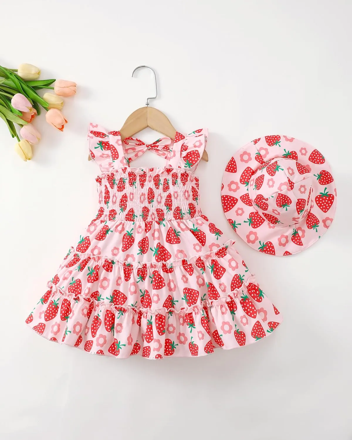 Kids Toddler Dress Baby Girl Summer Clothes Sleeveless Ruffle Smocked Dresses Little Girls Casual Boho Beach Sundress