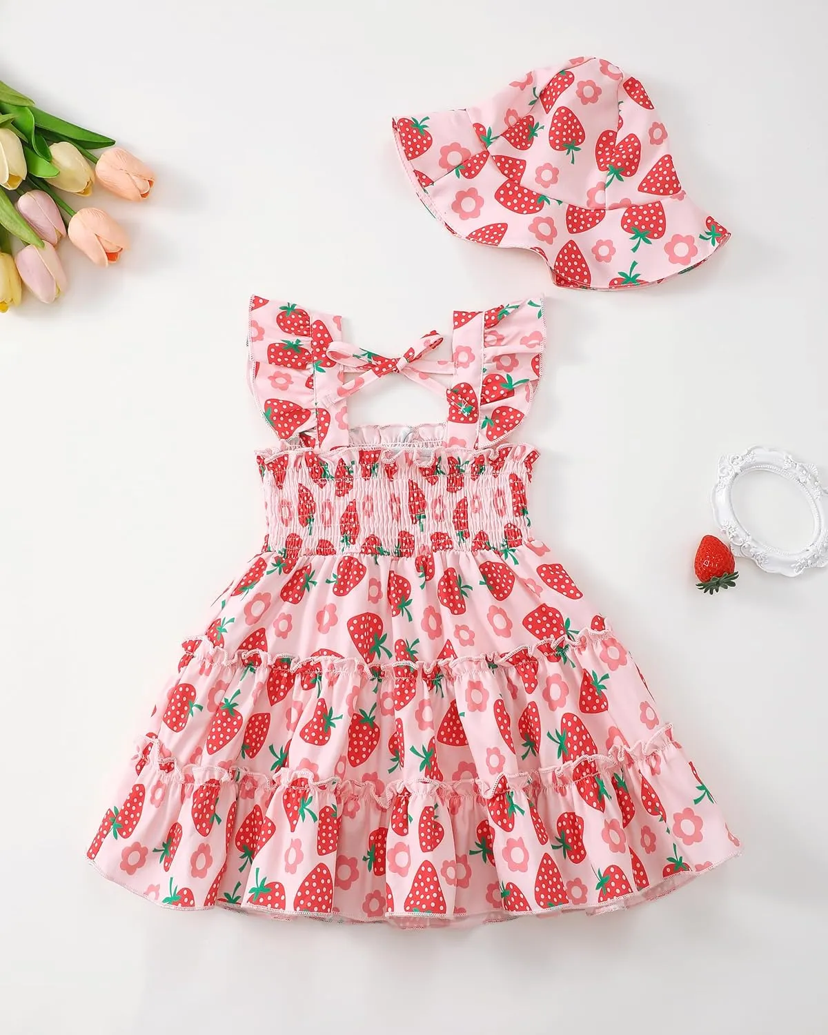 Kids Toddler Dress Baby Girl Summer Clothes Sleeveless Ruffle Smocked Dresses Little Girls Casual Boho Beach Sundress