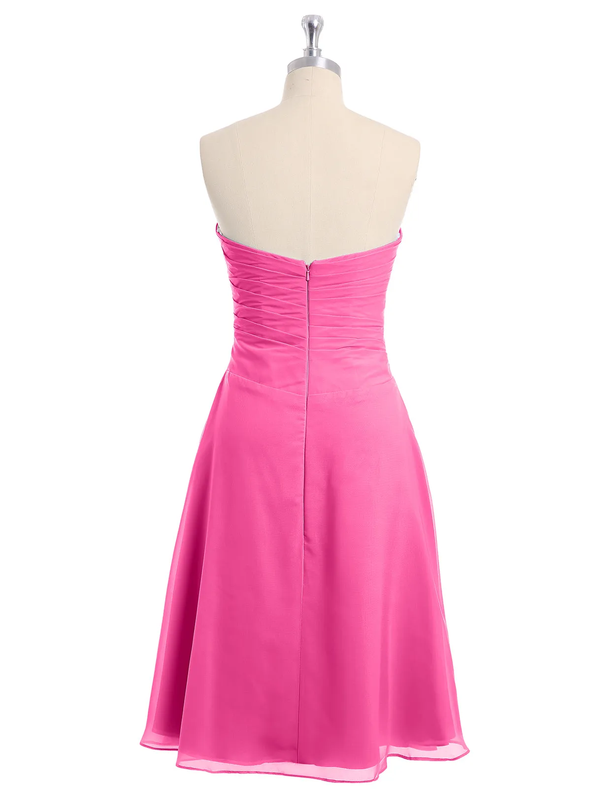 Knee Length Chiffon Dress with Sweetheart Neck-Azalea Plus Size