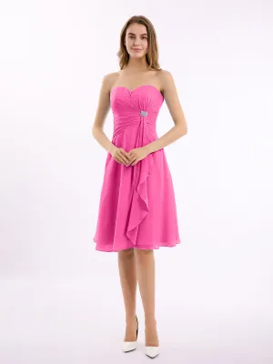 Knee Length Chiffon Dress with Sweetheart Neck-Azalea Plus Size