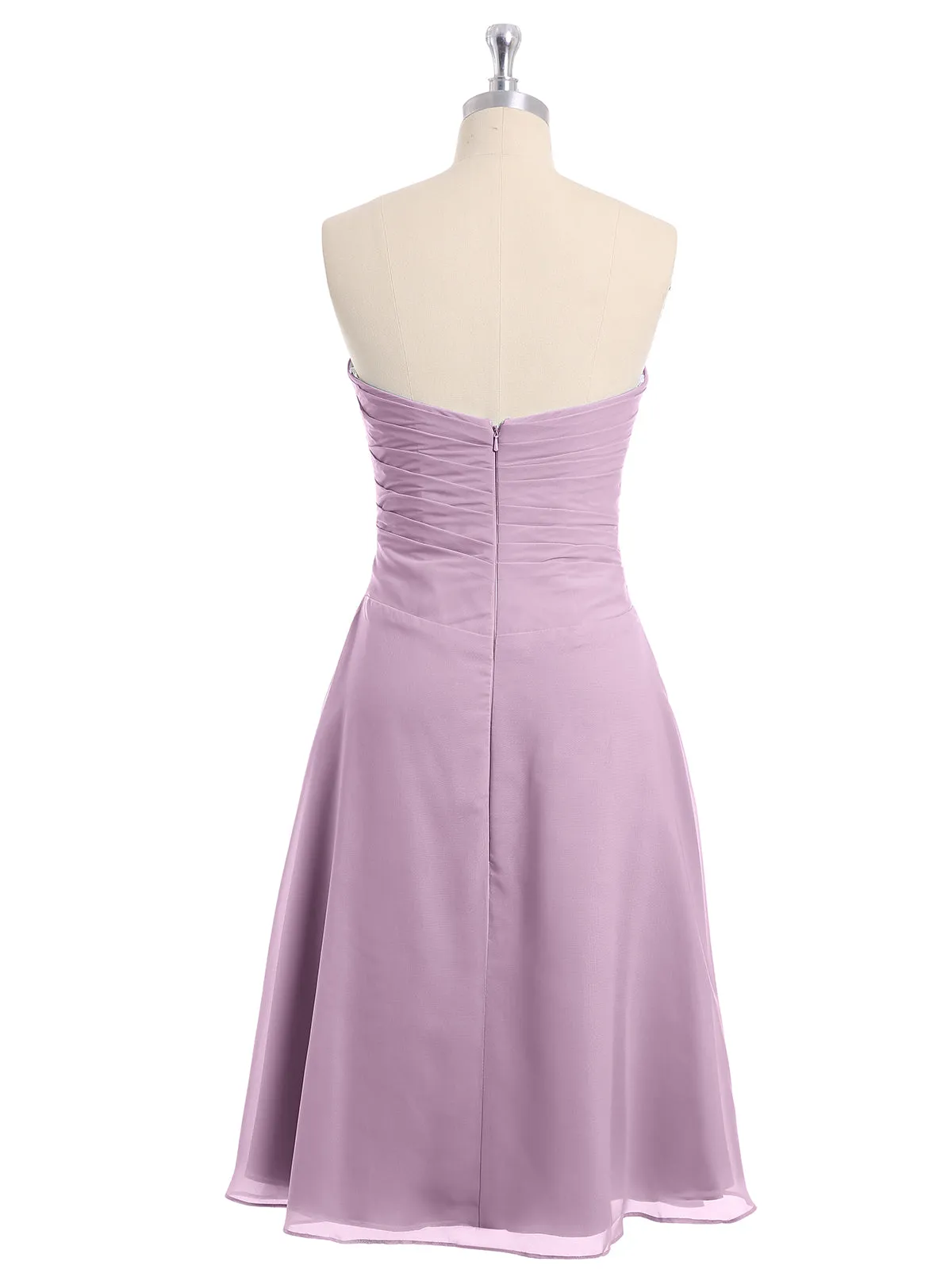 Knee Length Chiffon Dress with Sweetheart Neck-Wisteria Plus Size