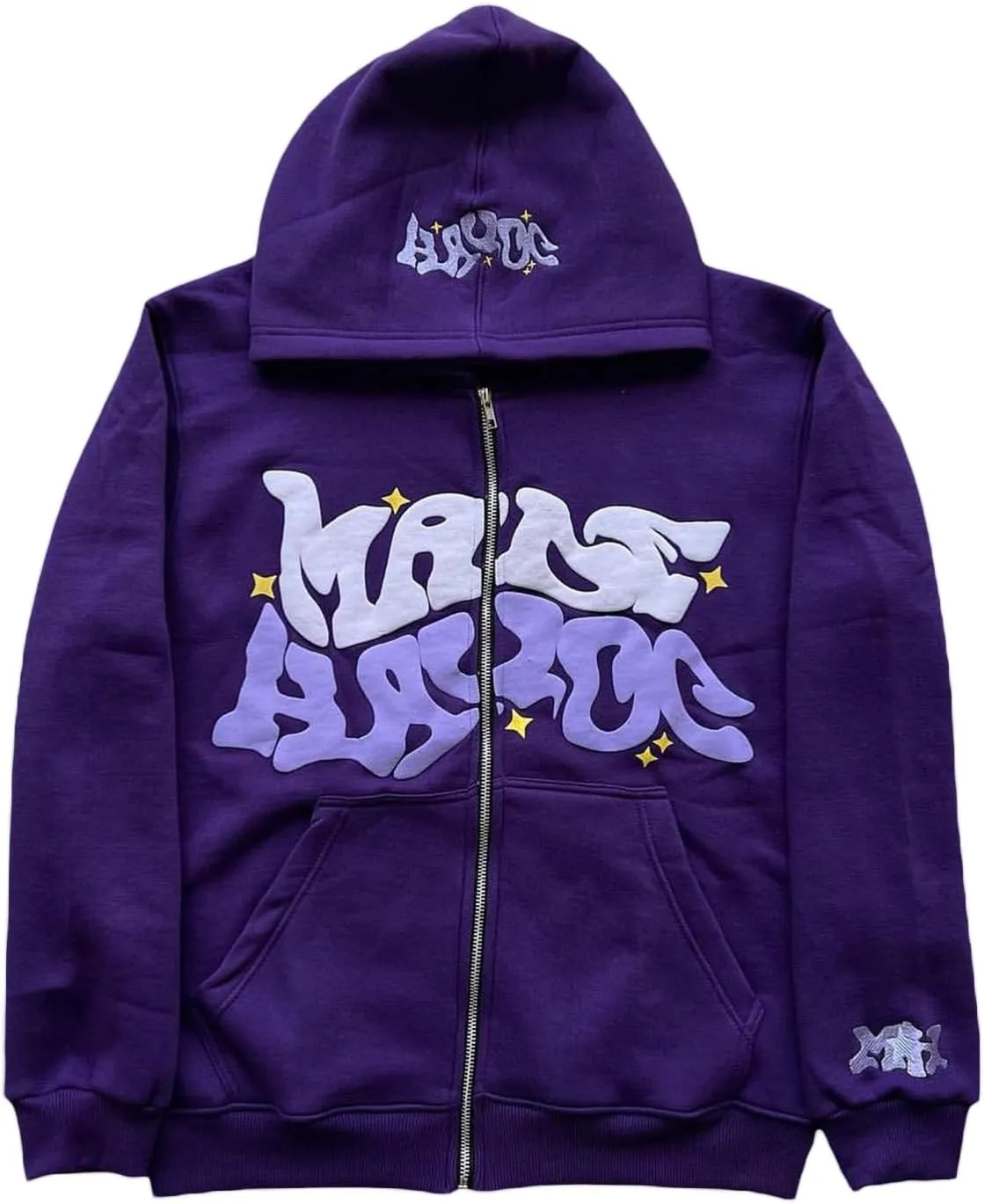 KOSUSANILL Y2k Hoodie Full Zip Up Women Oversized Graphic Goth Sweatshirt Teen Girls Harajuku Grunge Over Face Sweater Jacket