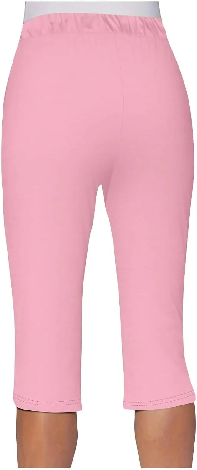 LEMONONSTORE Capris for Women Casual Summer Straight Leg Crop Pants Loose Drawstring Yoga Jogger Capri Pant with Pockets