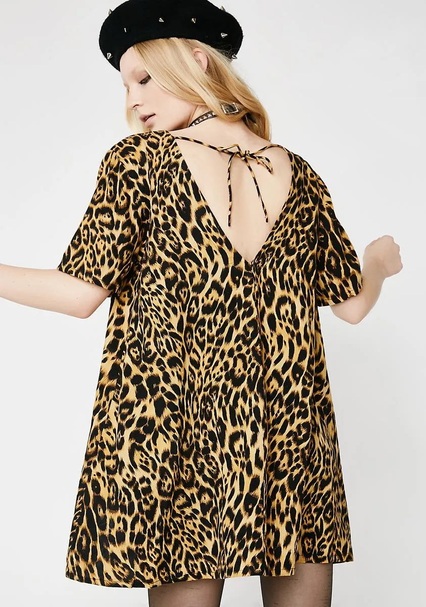 Leopard Crosena Babydoll Dress