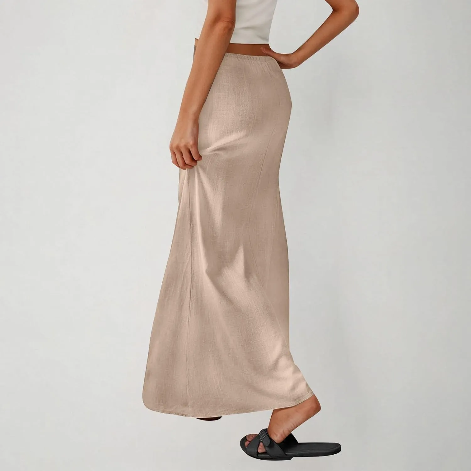 Long Skirts for Women Maxi Women's Trendy Summer 2025 Boho Linen Skirt Womens Vacation Dresses Casual