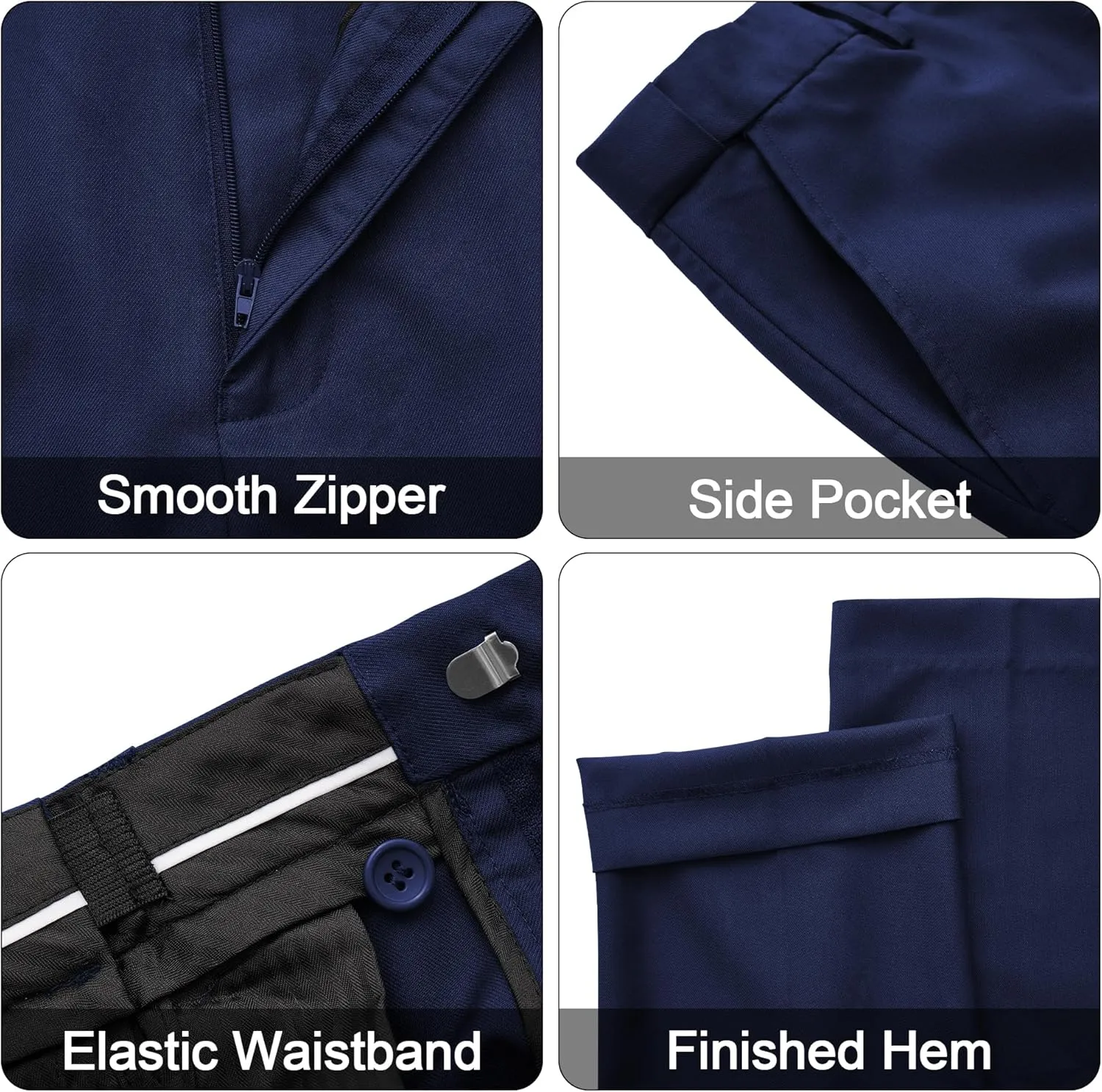 MAGE MALE Men's 3 Pieces Solid One Button Suit Elegant Slim Fit Single Breasted Party Tuxedo Blazer Vest Pants Set