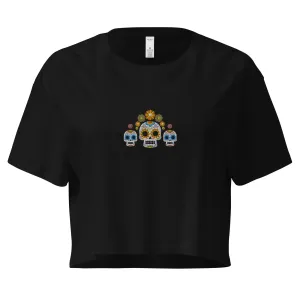 Mexican Day of the Dead Embroidered Cropped T-Shirt