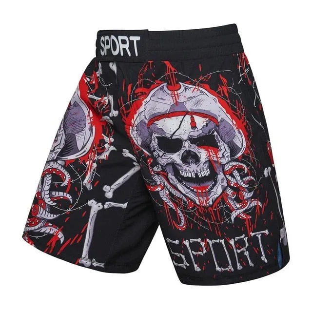 MMA 3D Skull Printed Breathable Shorts