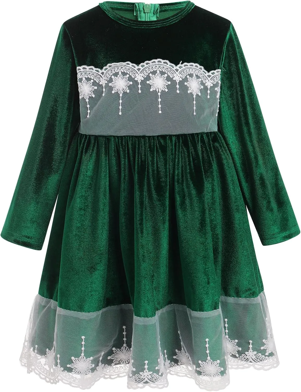 ODIZLI Baby Girls Velvet Dress Long Sleeve Ruffle Fall Winter Clothings