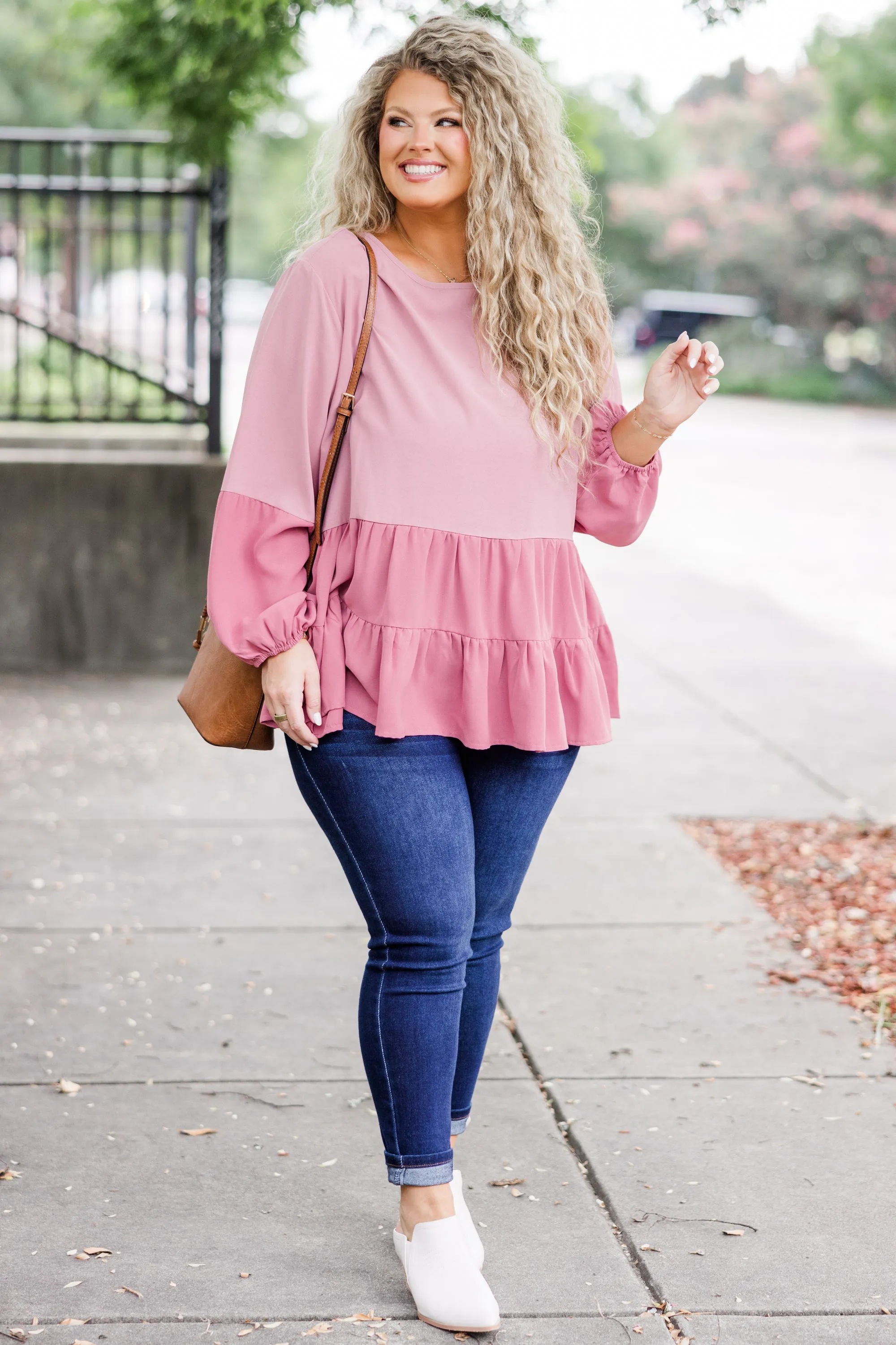 One Call Away Top, Mauve