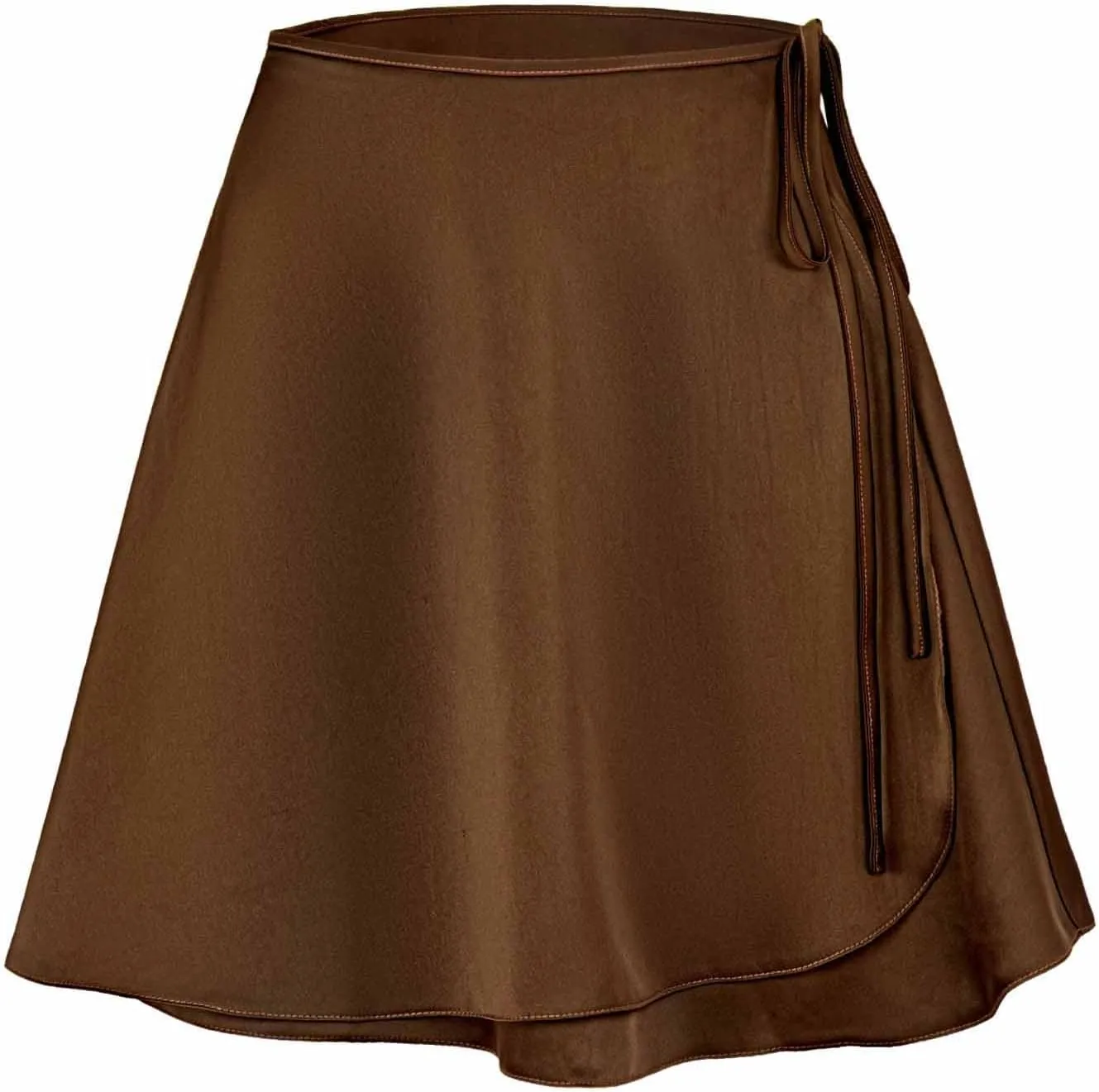 Oplxuo Women's Mini Skirts Lace Up High Waisted Wrap Short Skirt A-Line Swing Skirt for Teen Girls Party Clubwear