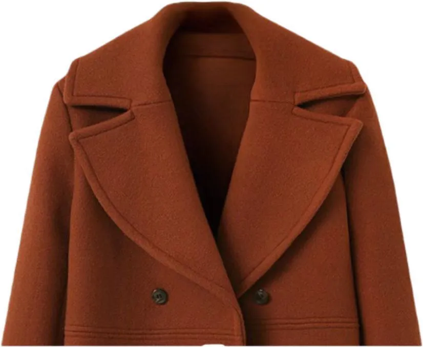 Premium Double-breasted Tweed Trench Coat