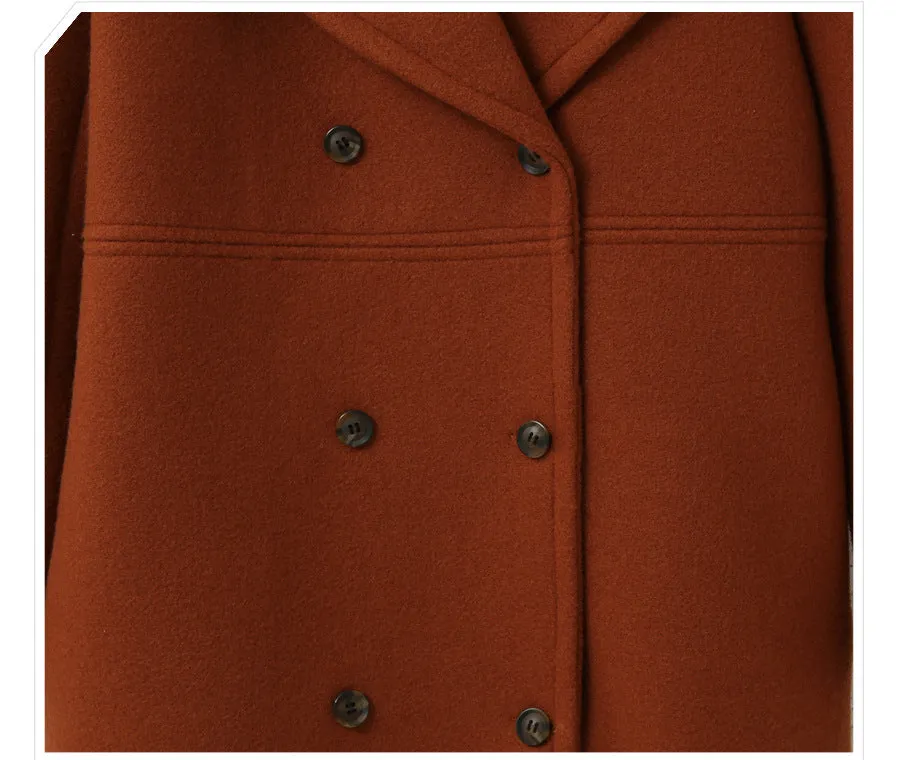Premium Double-breasted Tweed Trench Coat