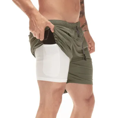 Quick Drying And Breathable Double Layer Men's Fitness Shorts