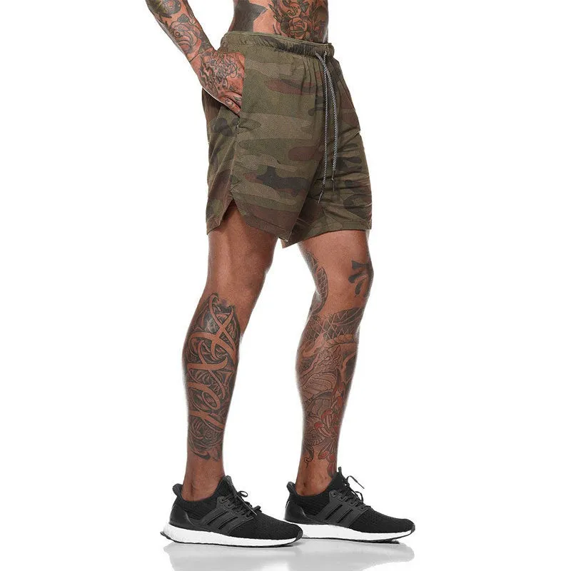 Quick Drying And Breathable Double Layer Men's Fitness Shorts