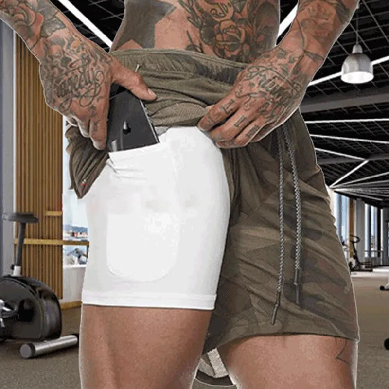 Quick Drying And Breathable Double Layer Men's Fitness Shorts
