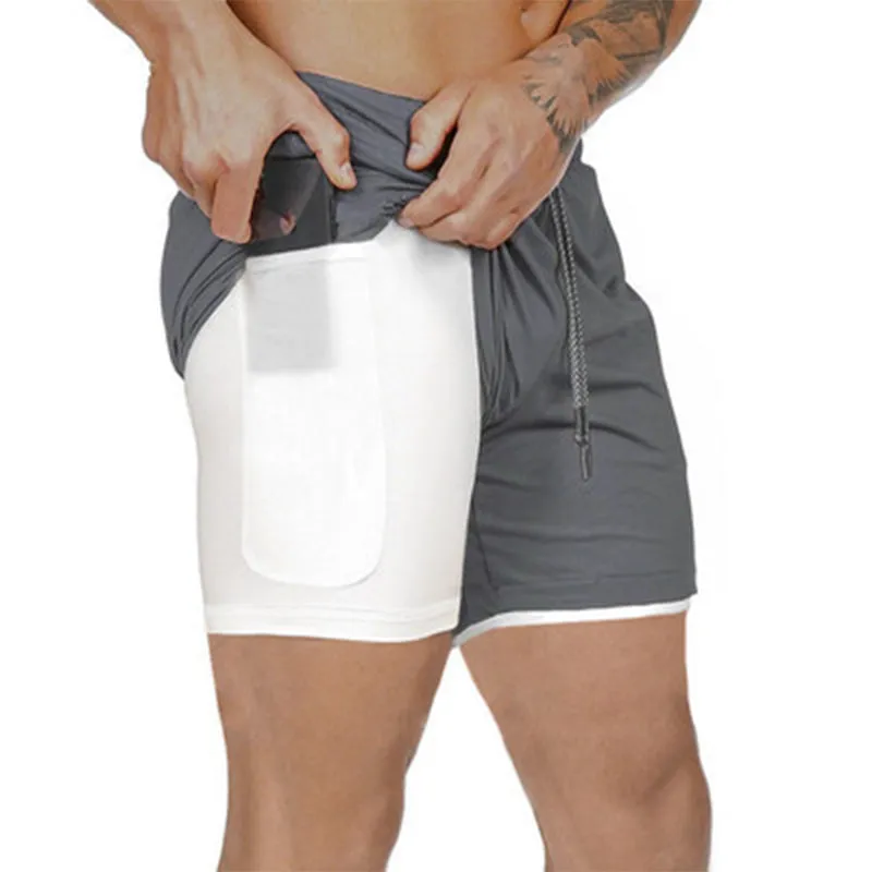 Quick Drying And Breathable Double Layer Men's Fitness Shorts