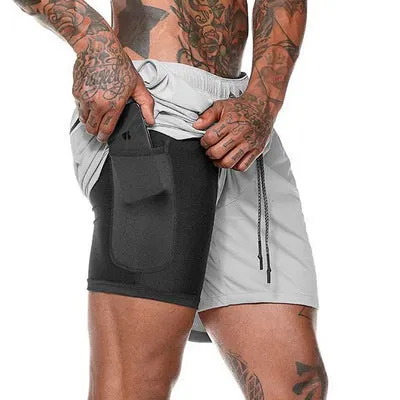 Quick Drying And Breathable Double Layer Men's Fitness Shorts