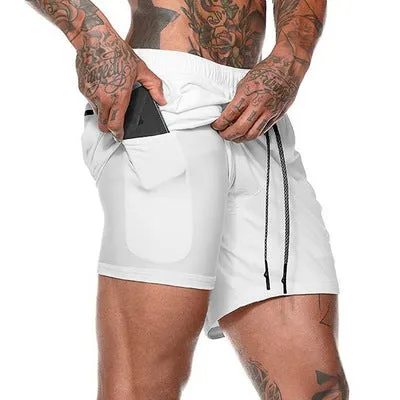 Quick Drying And Breathable Double Layer Men's Fitness Shorts