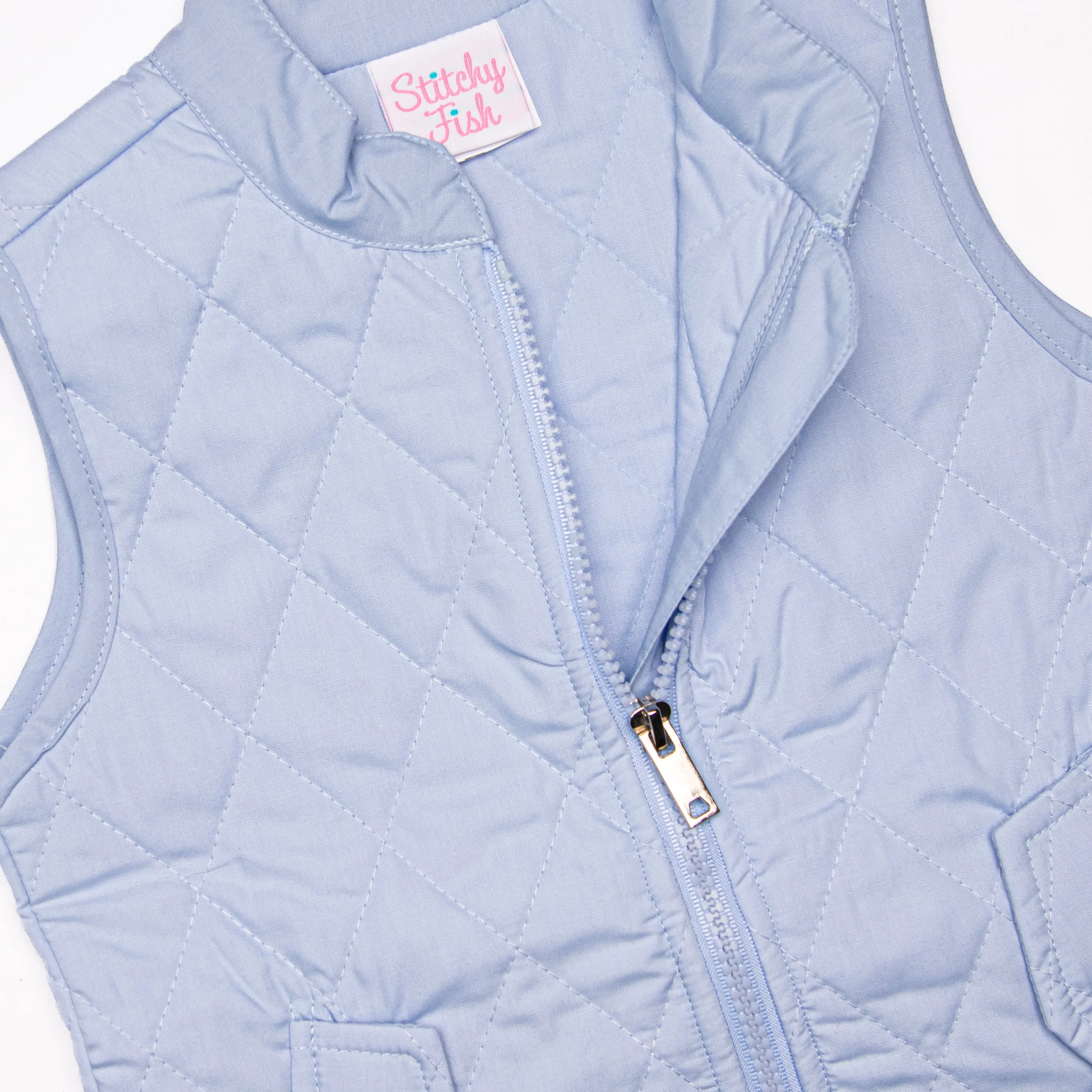 Quilted Vest, Blue