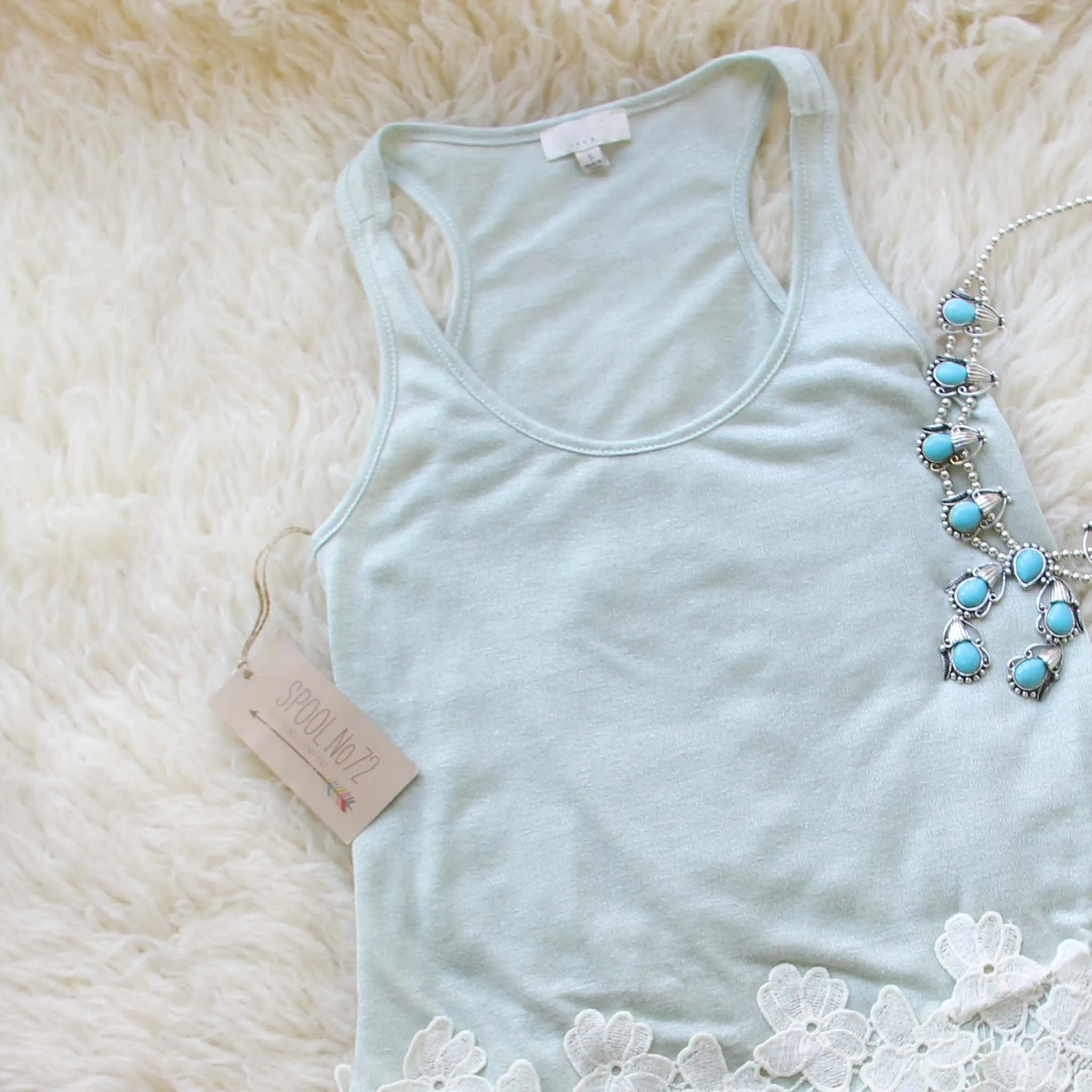 Sage Lace Layering Tank