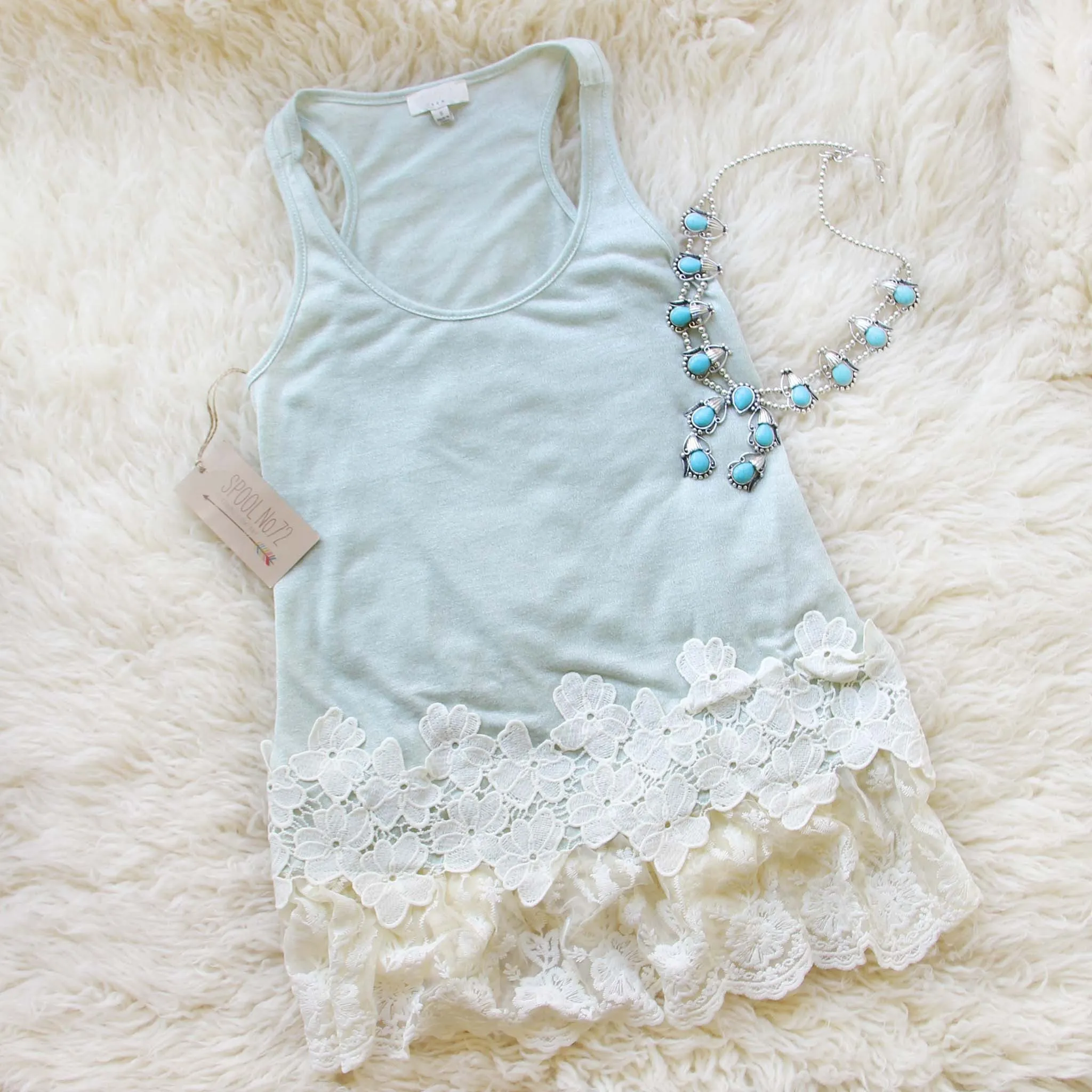 Sage Lace Layering Tank