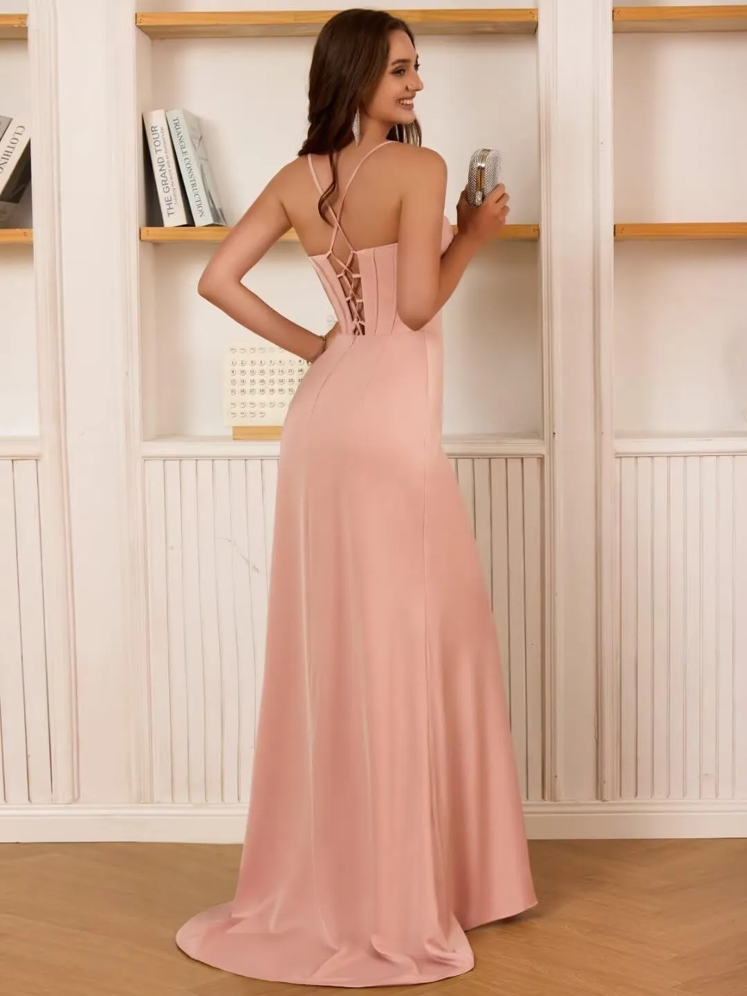 Satin Prom Dresses 2024 Satin Ruched Evening Formal Party Gown
