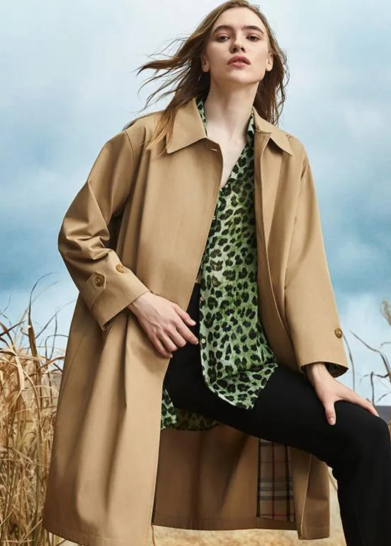 Simple Design Single-breasted Trench Coat
