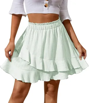 Skorts Skirts for Women Tennis Mini Wrap Skirt Asymmetrical Beach Flowy Linen Cotton High Waisted Shorts for