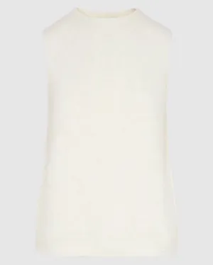 Sleeveless Alpaca Blend Sweater in Fuzzy Milk