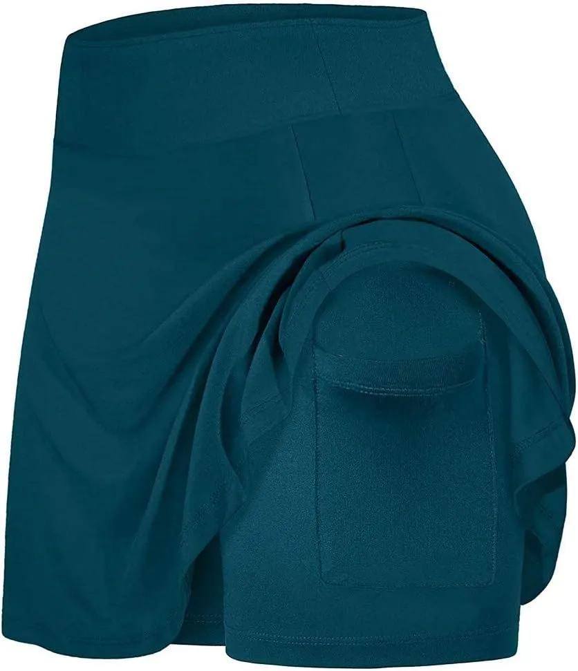 Sport Skirts for Women Summer Tennis Golf Skirts High Waisted with Pockets Inner Shorts for Athletic Skorts Running