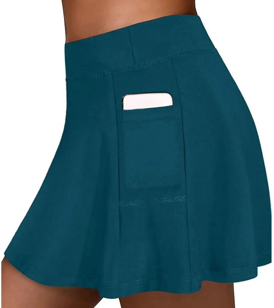 Sport Skirts for Women Summer Tennis Golf Skirts High Waisted with Pockets Inner Shorts for Athletic Skorts Running