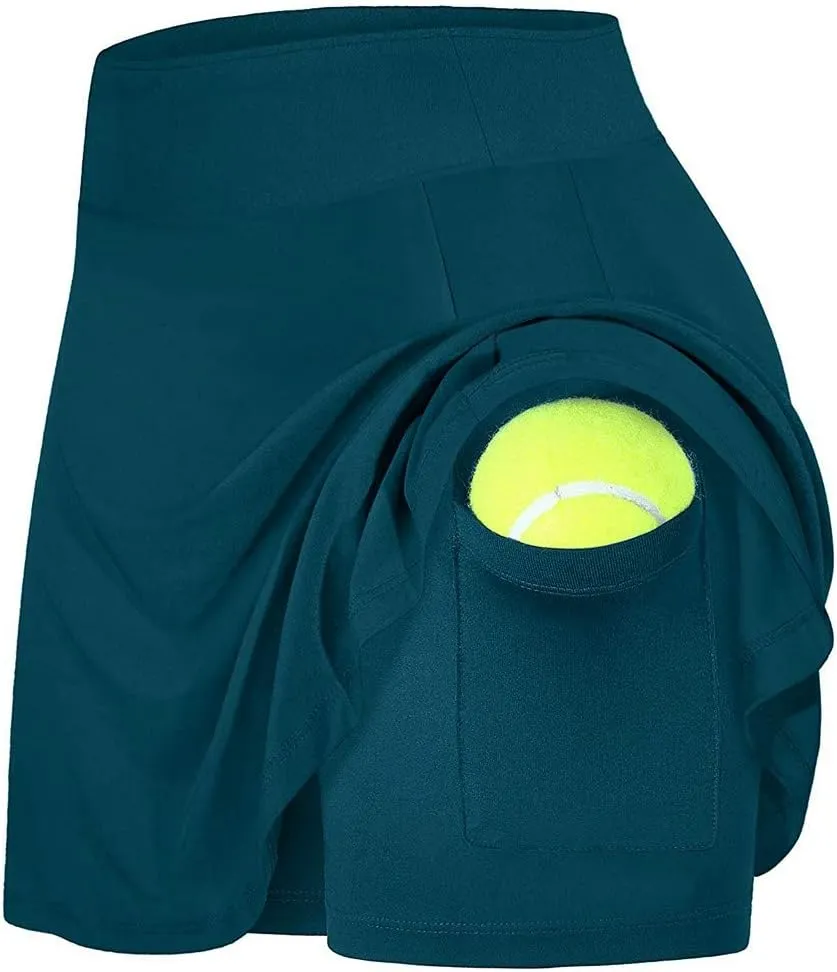 Sport Skirts for Women Summer Tennis Golf Skirts High Waisted with Pockets Inner Shorts for Athletic Skorts Running