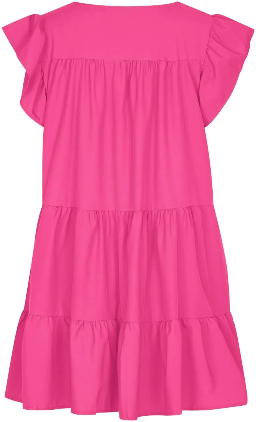 Spring Dresses for Women 2025 Summer Pleated Vacation Dresses Casual Crew Neck Short Sleeve Plus Size Midi Dresses