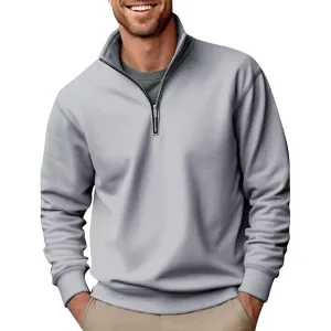 Streetwear Men's Trendy Turtleneck Zipper Knitted Pullover Sweater for Spring