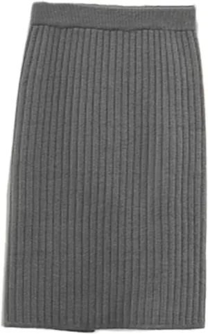 Stretchable Split Knit Sweater Skirt Elastic High Waist Midi Pencil Skirt Bodycon Women Long Skirts