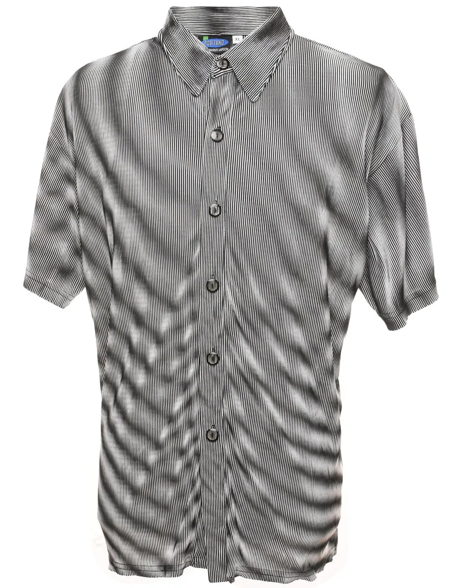 Striped Monochrome Y2K Shirt - XL