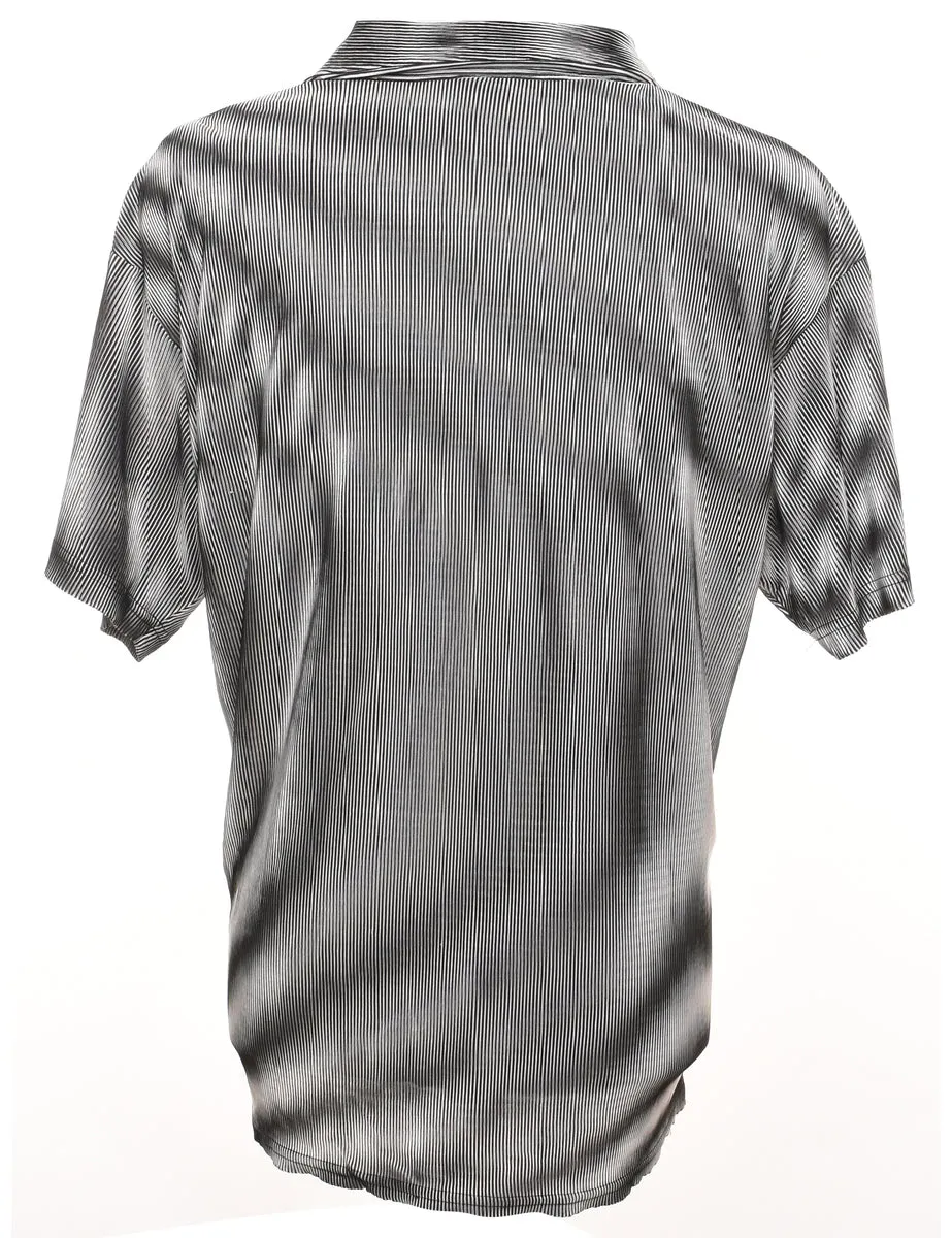 Striped Monochrome Y2K Shirt - XL