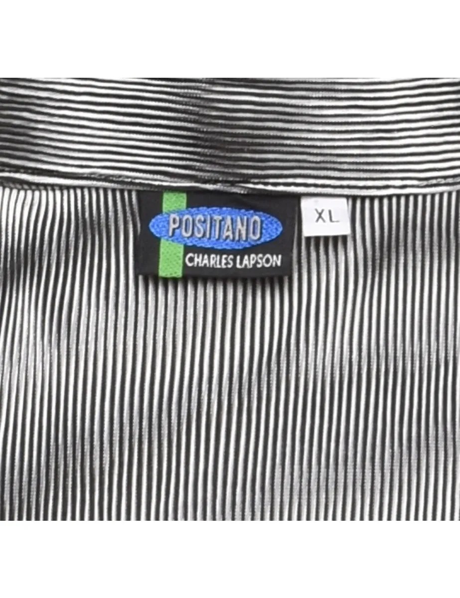 Striped Monochrome Y2K Shirt - XL