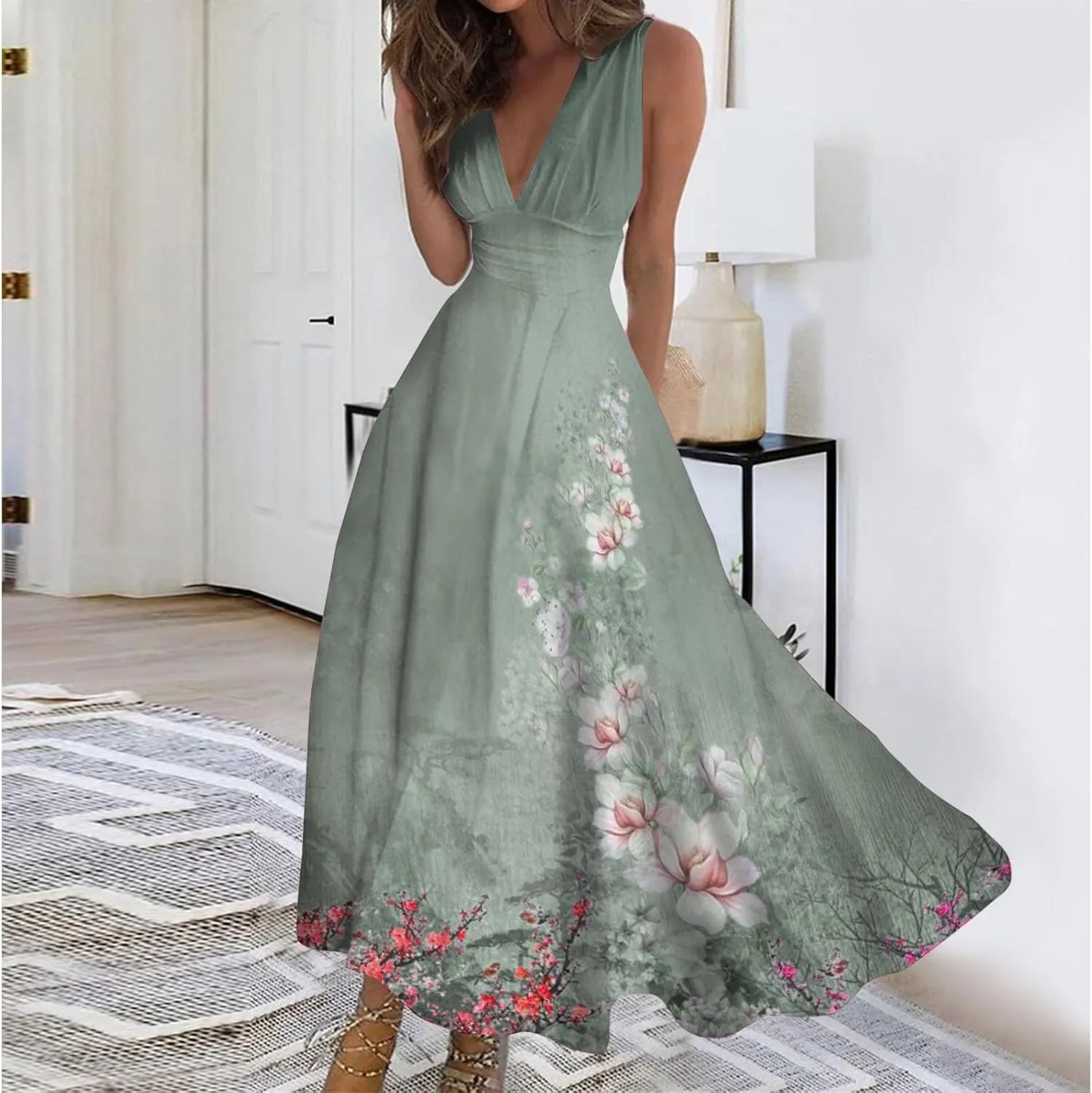 Summer Dresses for Women 2025,Casual Beach Vacation Tropical Date Night Hawaiian Sun Dresses Ladies Party Club Dress