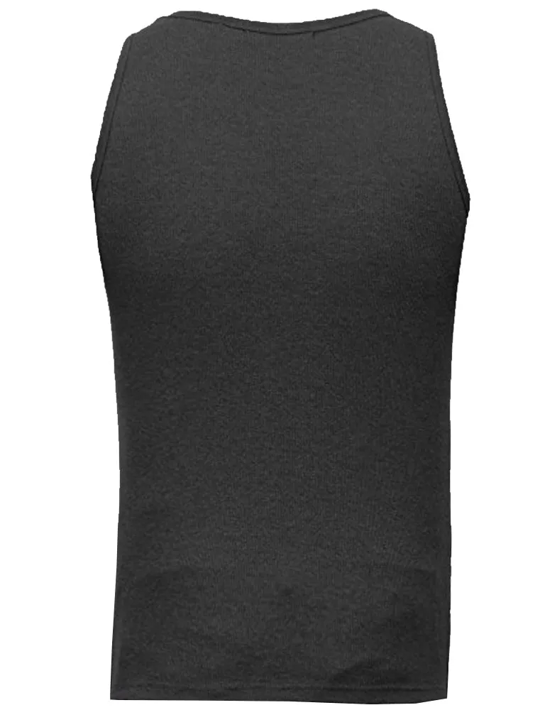 SymbolC Ribbed Vest Top in Charcoal