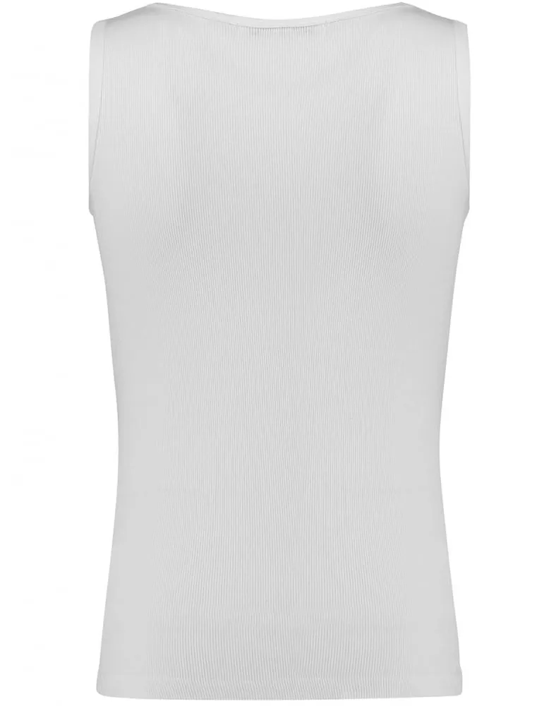 SymbolC Ribbed Vest Top in White