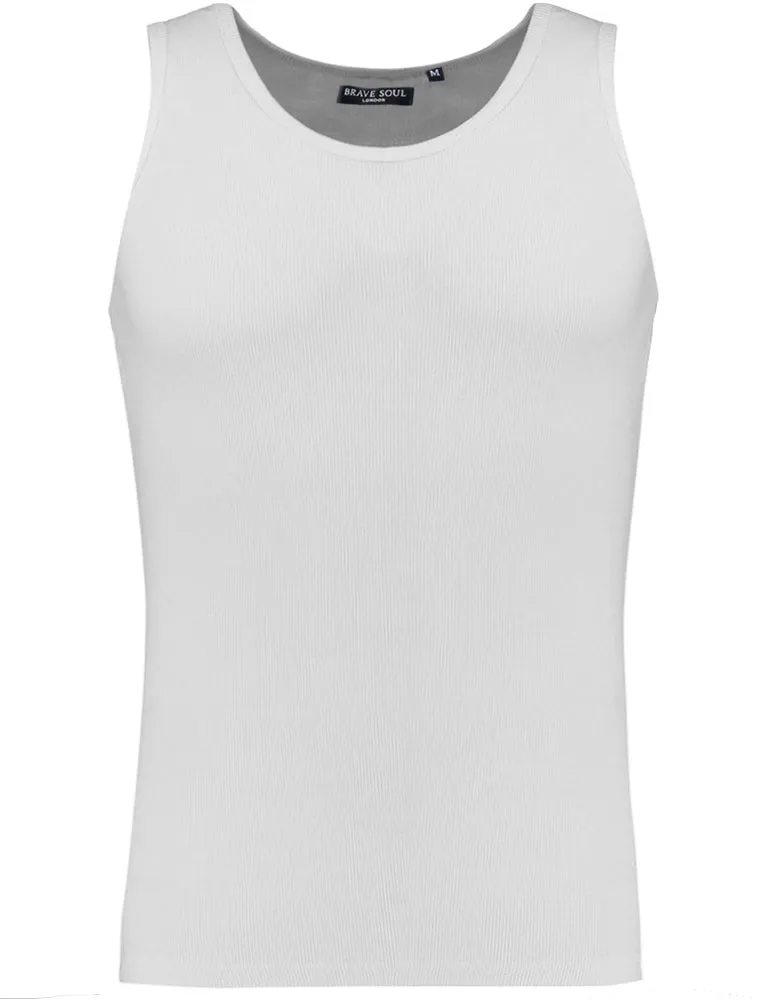 SymbolC Ribbed Vest Top in White