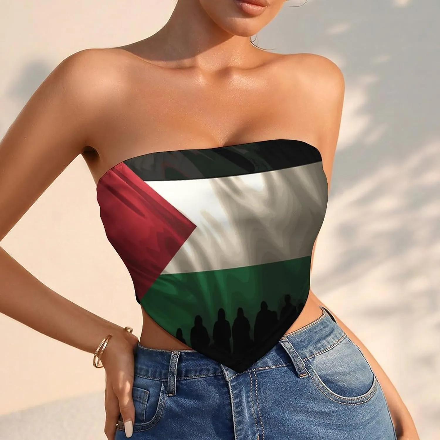 TAIZIYEAH Palestine Flag Long Sleeved Shirt Dress Womens Summer Cute Short Sleeve