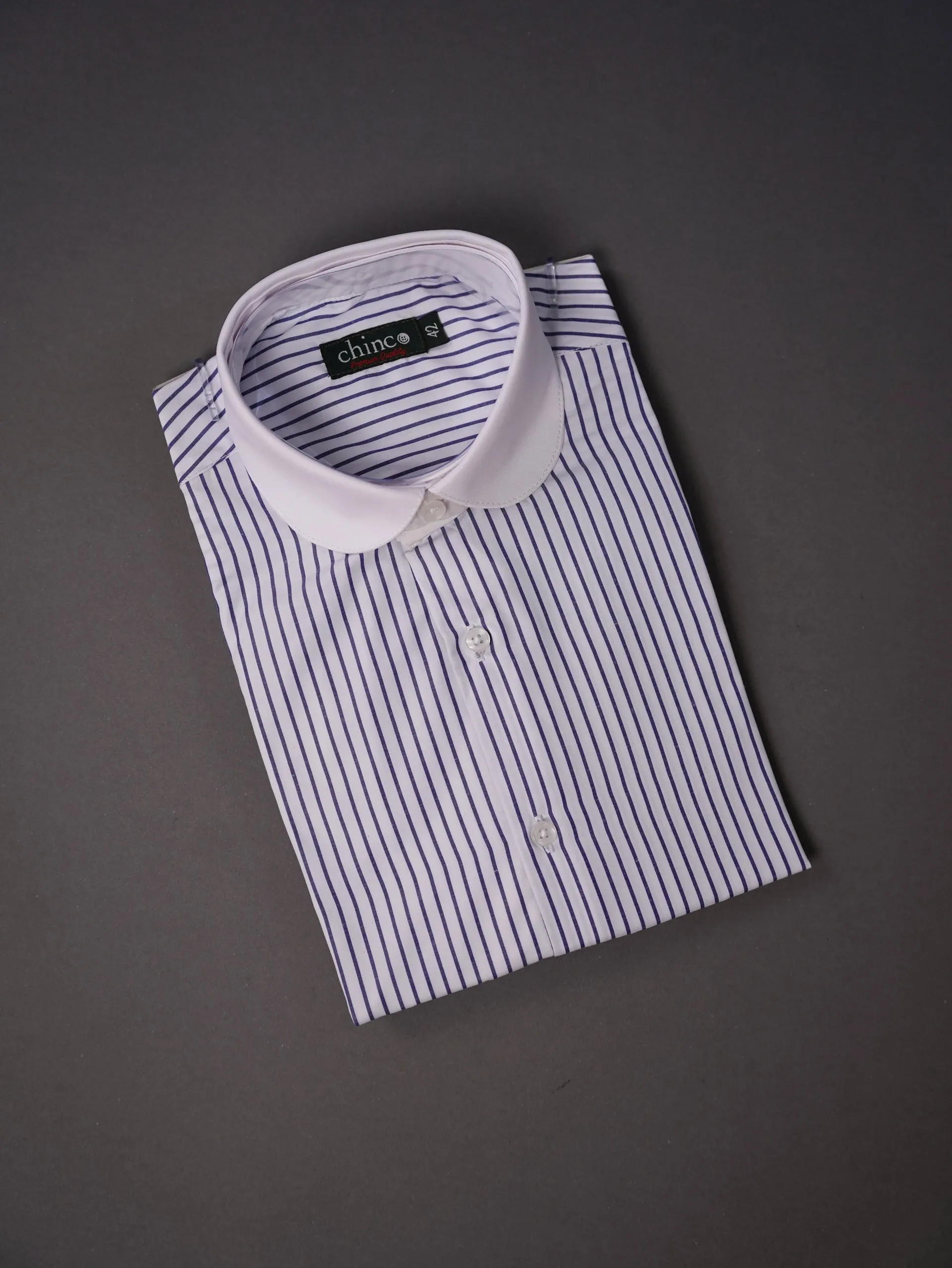 Three collar slim fit chemise-Navy S