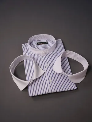 Three collar slim fit chemise-Navy S