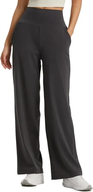 Ukaste Women's Petite Wide Leg Yoga Pants 26"/ 28"/ 30" - High Waisted Stretch Casual Lounge Pant with Pockets